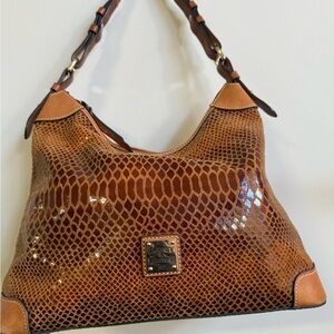 Dooney & Bourke Tan and Brown Textured Shoulder Bag